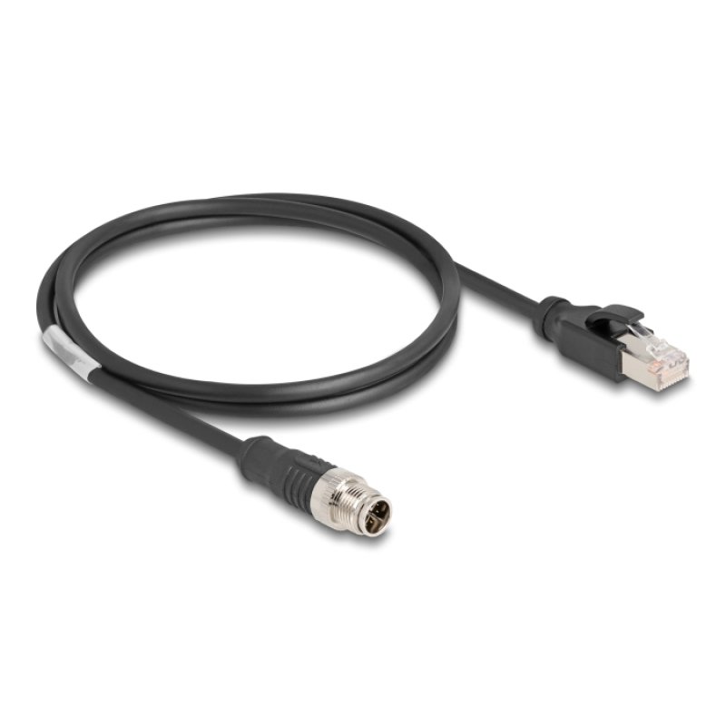 DeLOCK Câble M12 codée X à 8 broches mâle à RJ45 mâle, PVC, 1 m