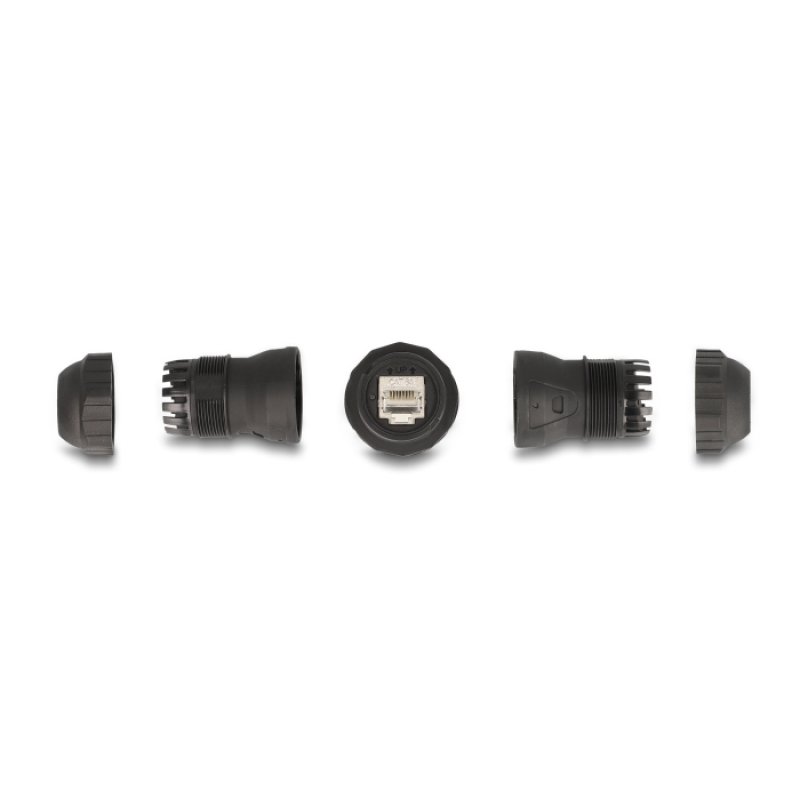 Delock Kabelverbinder RJ45 Buchse zu RJ45 Buchse Cat.6A IP68 staub- und wasserdicht