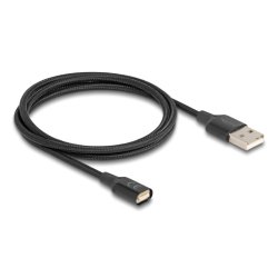 DeLOCK 88167 changeur de genre de câble USB 2.0 Type-A magnet interface Noir