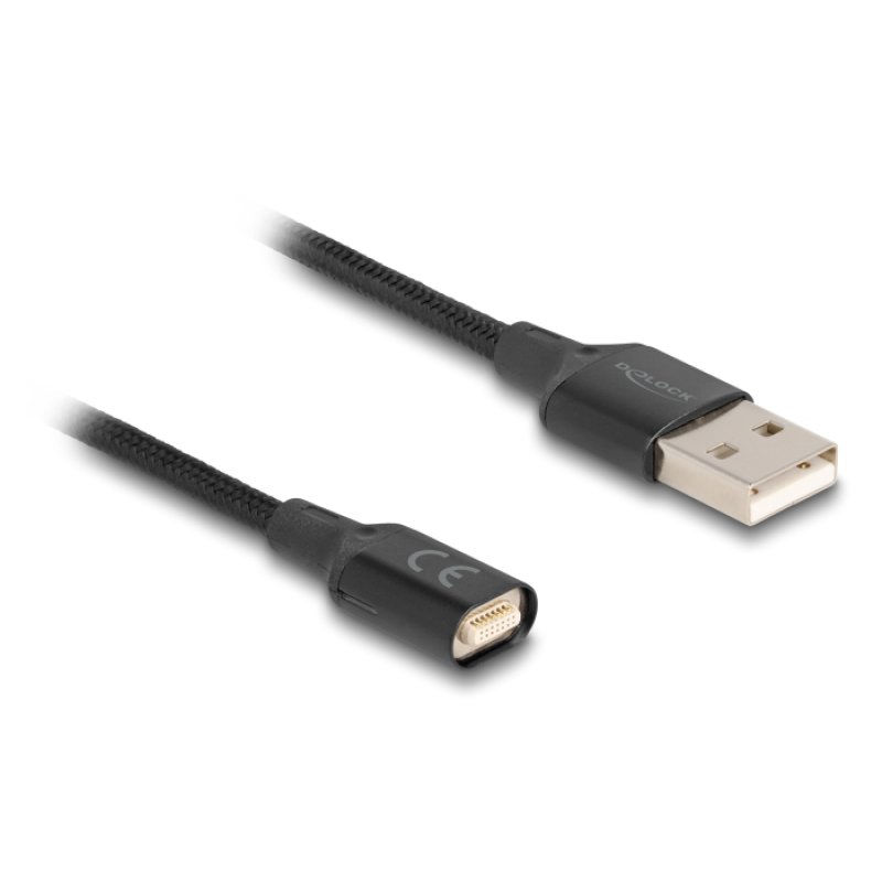 Delock Magnetisches USB-Ladekabel schwarz 1 m