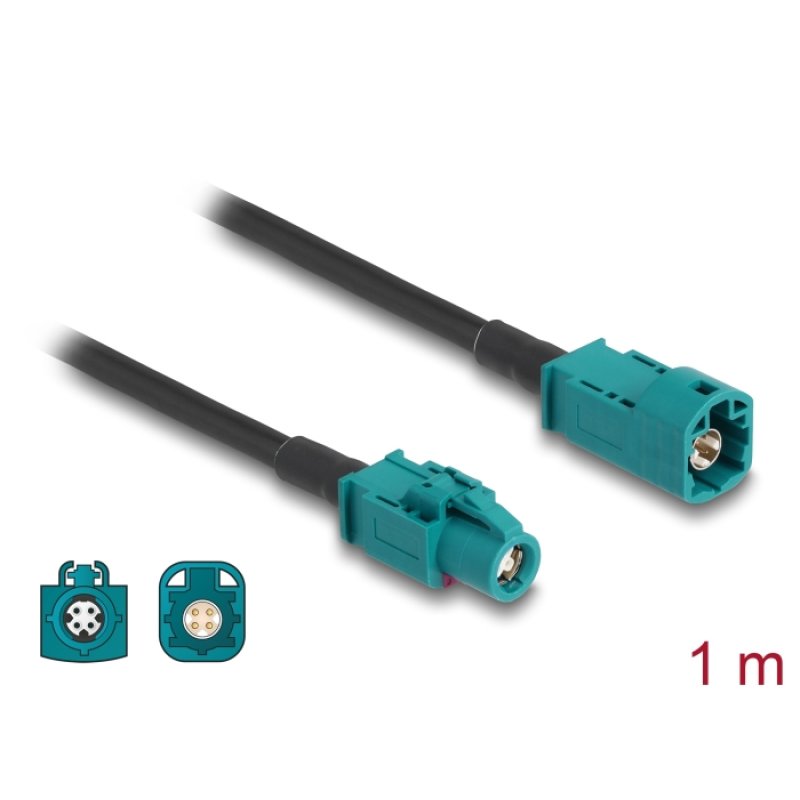DeLOCK 90679 coaxial cable 1 m HSD Z Black, Blue