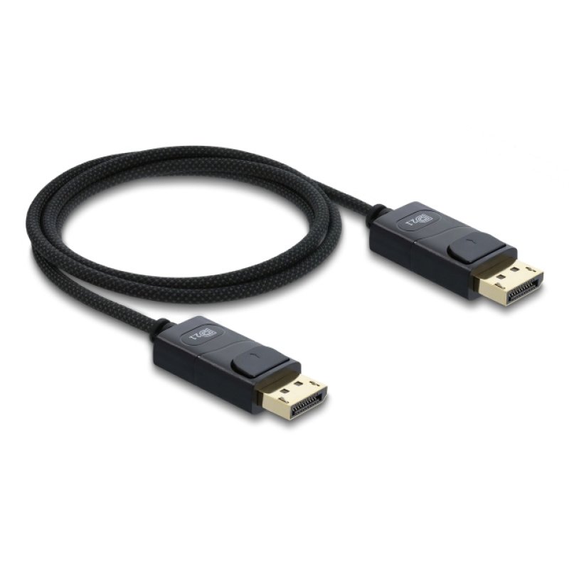 DeLOCK Coaxial DisplayPort cable 16K 60 Hz 80 Gbps with braided coating 1 m