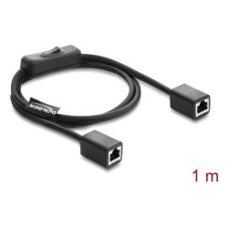 DeLOCK RJ45 Cable jack to jack with switch Cat.6 F/UTP 1 m - network switching black