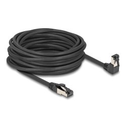DeLOCK RJ45 Network Cable Cat.8.1 S/FTP 90° downwards angled / straight 10 m black