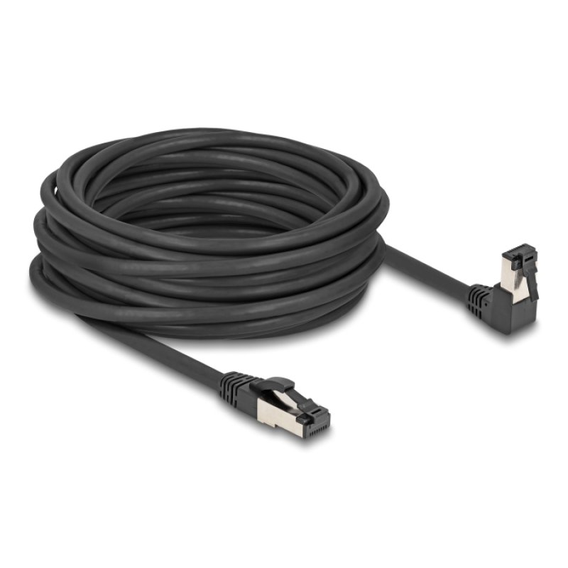 DeLOCK RJ45 Network Cable Cat.8.1 S/FTP 90° downwards angled / straight 10 m black