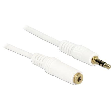 DeLOCK 3.5mm M-F, 3m câble audio 3,5mm Blanc