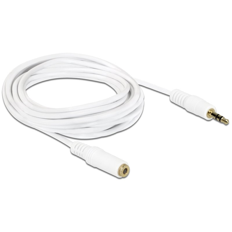 DeLOCK 3.5mm M-F, 3m câble audio 3,5mm Blanc