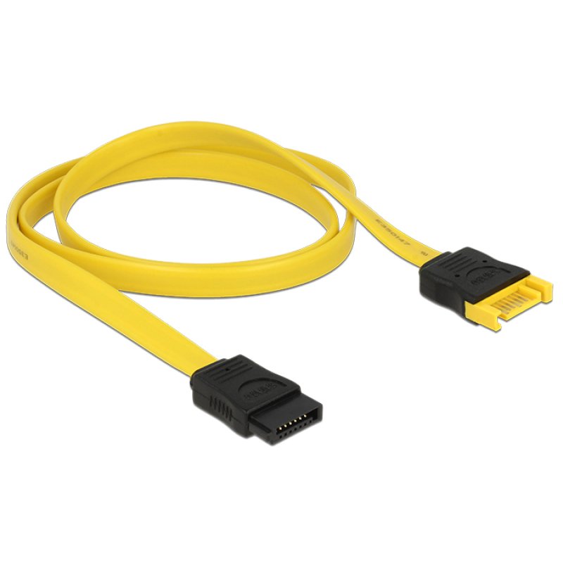 DeLOCK 0.7m 2xSATAIII SATA cable SATA 7-pin Black, Yellow