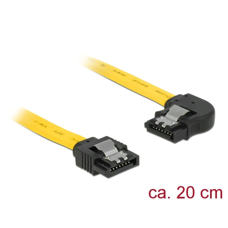 DeLOCK 83958 SATA cable 0.2 m SATA 7-pin Black, Yellow