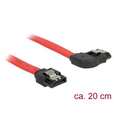 Delock SATA 6 Gb/s Kabel gerade auf rechts gewinkelt 20 cm rot