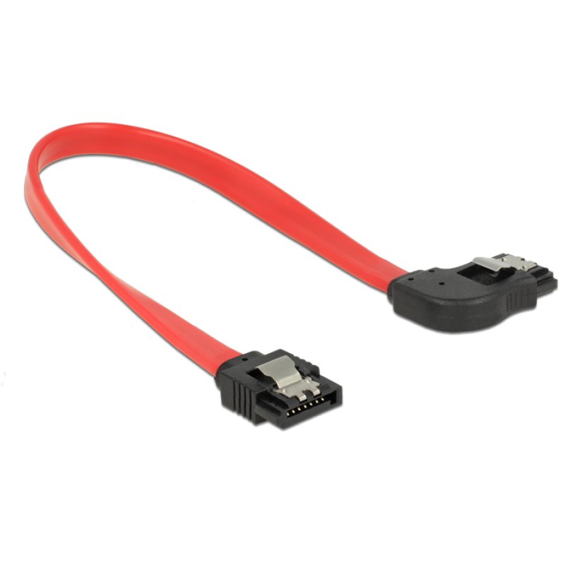 Delock SATA 6 Gb/s Kabel gerade auf rechts gewinkelt 20 cm rot