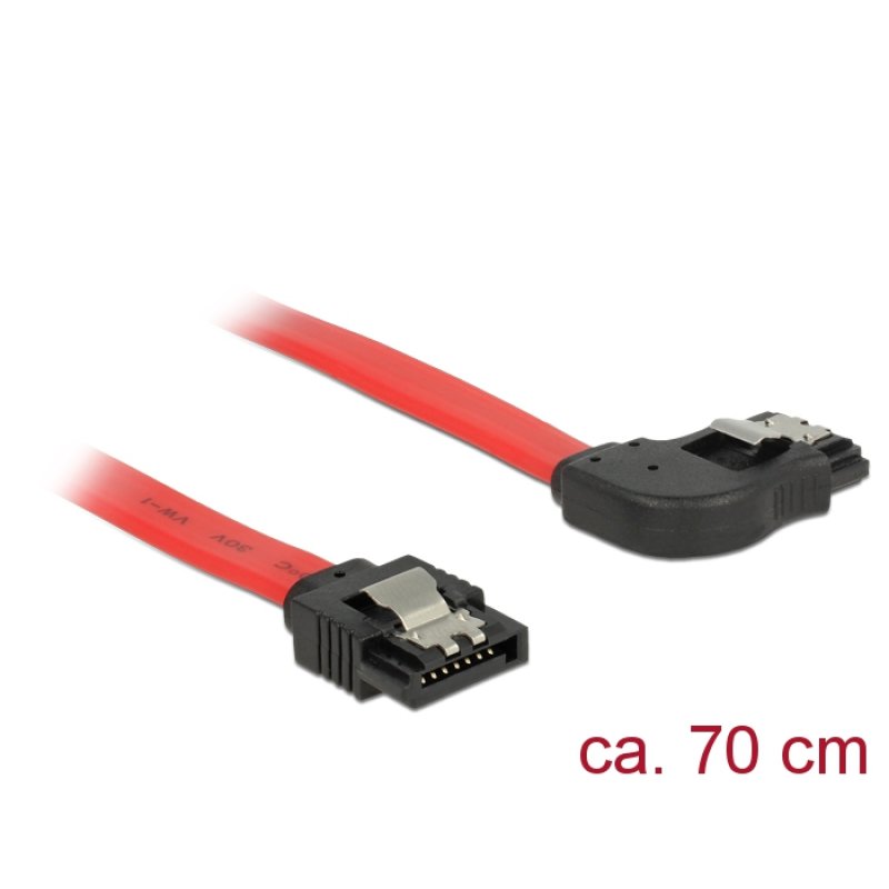 Delock SATA 6 Gb/s Kabel gerade auf rechts gewinkelt 70 cm rot