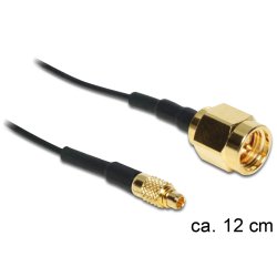 DeLOCK 88471 câble coaxial 0,12 m MMCX SMA Or, Noir