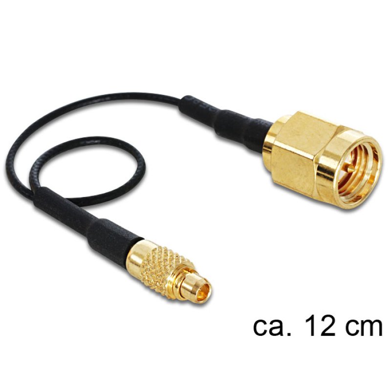 DeLOCK 88471 coaxial cable 0.12 m MMCX SMA Gold, Black