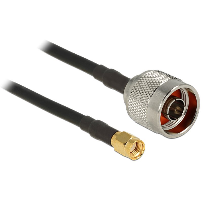 DeLOCK 88939 câble coaxial CFD200 1,5 m RP-SMA Noir