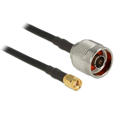 DeLOCK 88939 coaxial cable CFD200 1.5 m RP-SMA Black