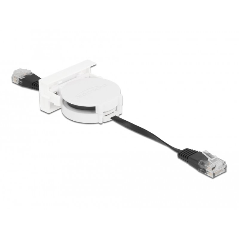DeLOCK Easy 45 Module Network Retractable Cable RJ45 Cat.5e black