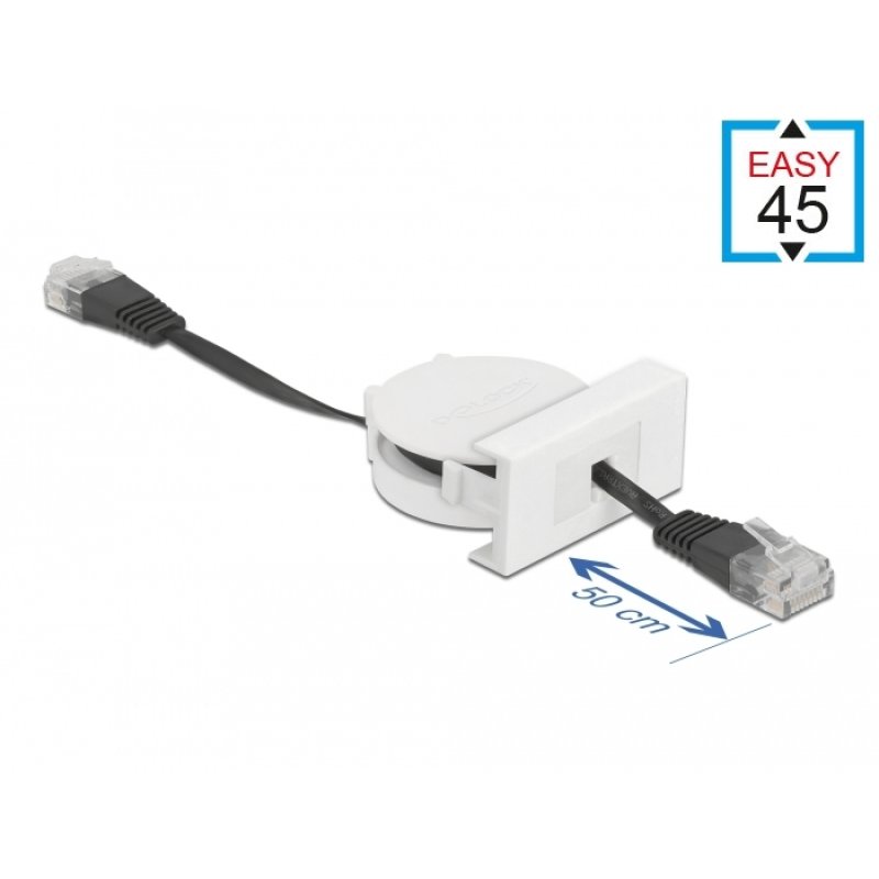 Delock Easy 45 Modul Netzwerk Aufrollkabel RJ45 Cat.5e schwarz