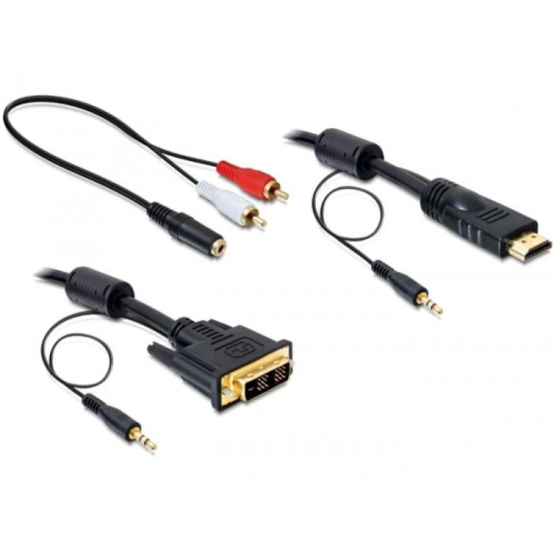 DeLOCK 84455 video cable adapter 2 m DVI-D HDMI Black
