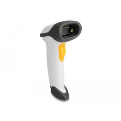 DeLOCK Scanner de code-barres USB 1D avec câble de connexion et support - laser - gris clair