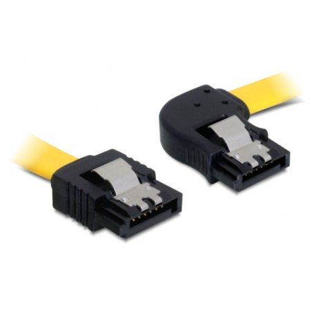 Delock SATA 6 Gb/s Kabel gerade auf rechts gewinkelt 30 cm gelb