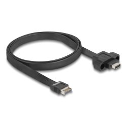 Delock USB 10 Gbps Flachbandkabel Typ-E Key A 20 Pin Stecker zu USB Type-C™ Buchse zum Einbau 75 cm