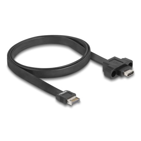 Delock USB 10 Gbps Flachbandkabel Typ-E Key A 20 Pin Stecker zu USB Type-C™ Buchse zum Einbau 75 cm