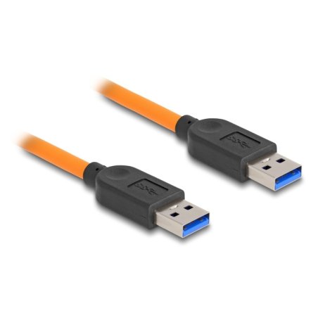 DeLOCK USB 5 Gbps Câble USB Type-A mâle à USB Type-A mâle pour prise de vue connectée, 1 m, orange
