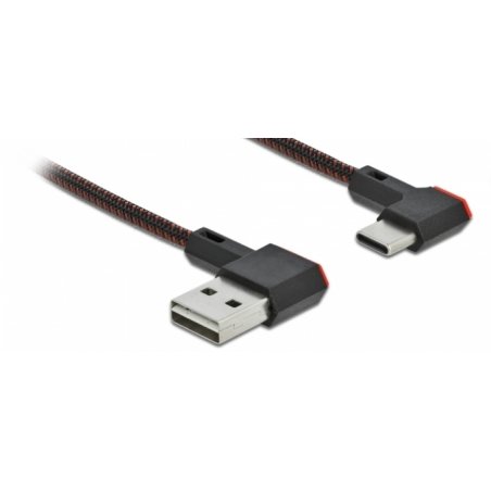Delock EASY-USB 2.0 Kabel Typ-A Stecker zu USB Type-C™ Stecker gewinkelt links / rechts 0,5 m schwarz