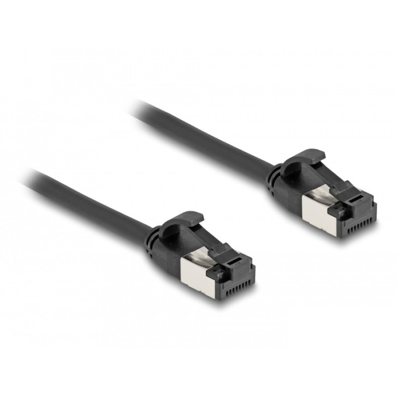 Delock RJ45 Kabel Stecker zu Stecker Cat.8.1 flexibel 1 m schwarz