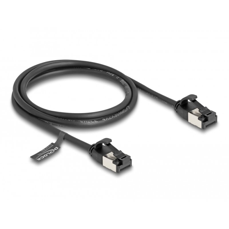 DeLOCK Câble RJ45 mâle à mâle, Cat.8.1, flexible, 1 m, noir