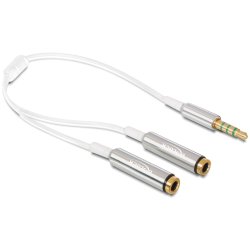 DeLOCK 65576 audio cable 0.25 m 3.5mm 2 x 3.5mm White