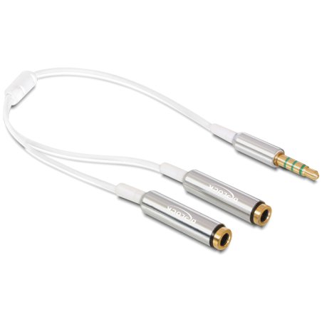 Delock Kabel Audio Splitter Klinkenstecker 3,5 mm 4 Pin 2 x Klinkenbuchse 3,5 mm 4 Pin 25 cm