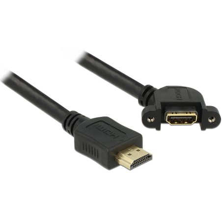Delock Kabel HDMI-A Stecker HDMI-A Buchse zum Einbau 110° gewinkelt 4K 30 Hz 1 m