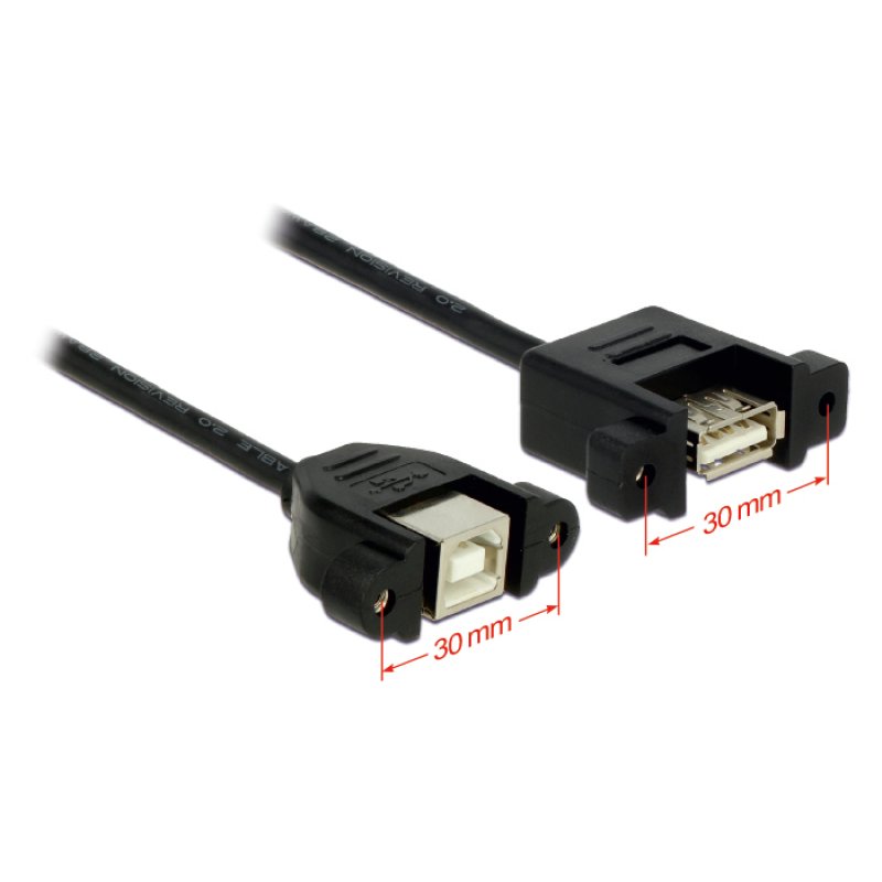 DeLOCK 1m USB 2.0-A/USB 2.0-B câble USB USB A USB B Noir