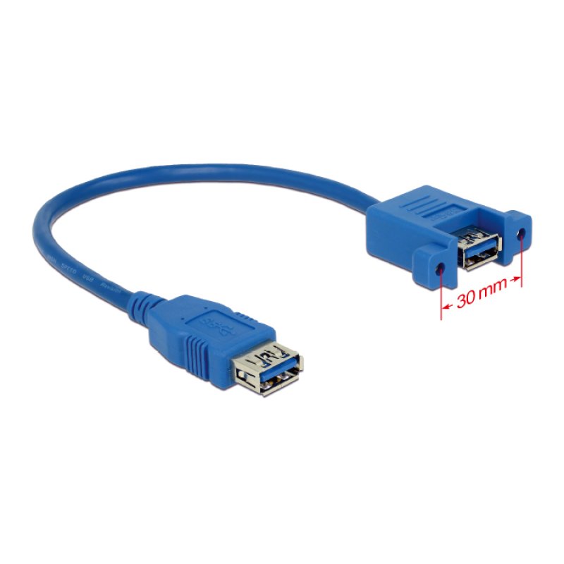 DeLOCK 0.25m 2xUSB3.0-A câble USB USB 3.2 Gen 1 (3.1 Gen 1) 0,25 m USB A Bleu