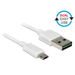 DeLOCK 84806 USB cable USB 2.0 0.5 m USB A Micro-USB B White