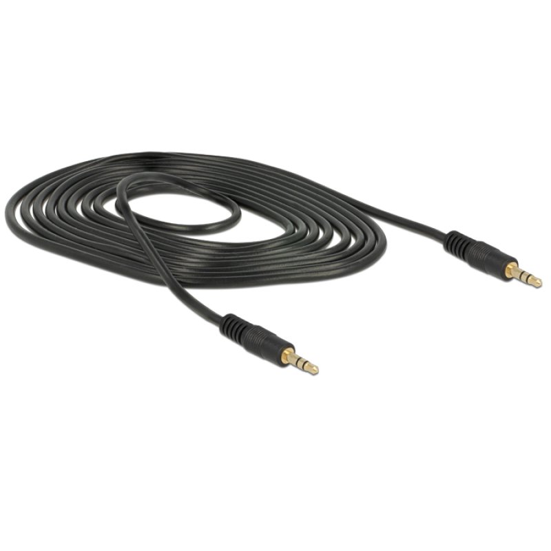 Delock Klinkenkabel 3,5 mm 3 Pin Stecker Stecker 2 m schwarz