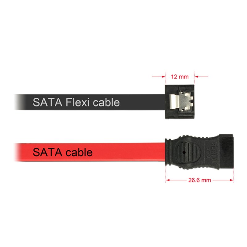 Delock SATA 6 Gb/s Kabel 10 cm schwarz FLEXI
