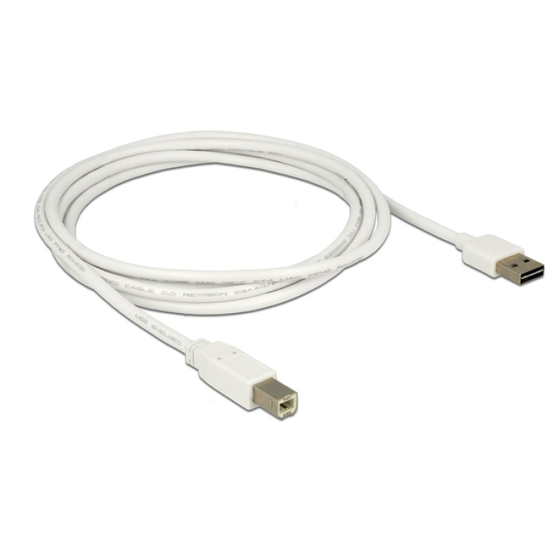 DeLOCK 2m, USB2.0-A/USB2.0-B câble USB USB A USB B Blanc