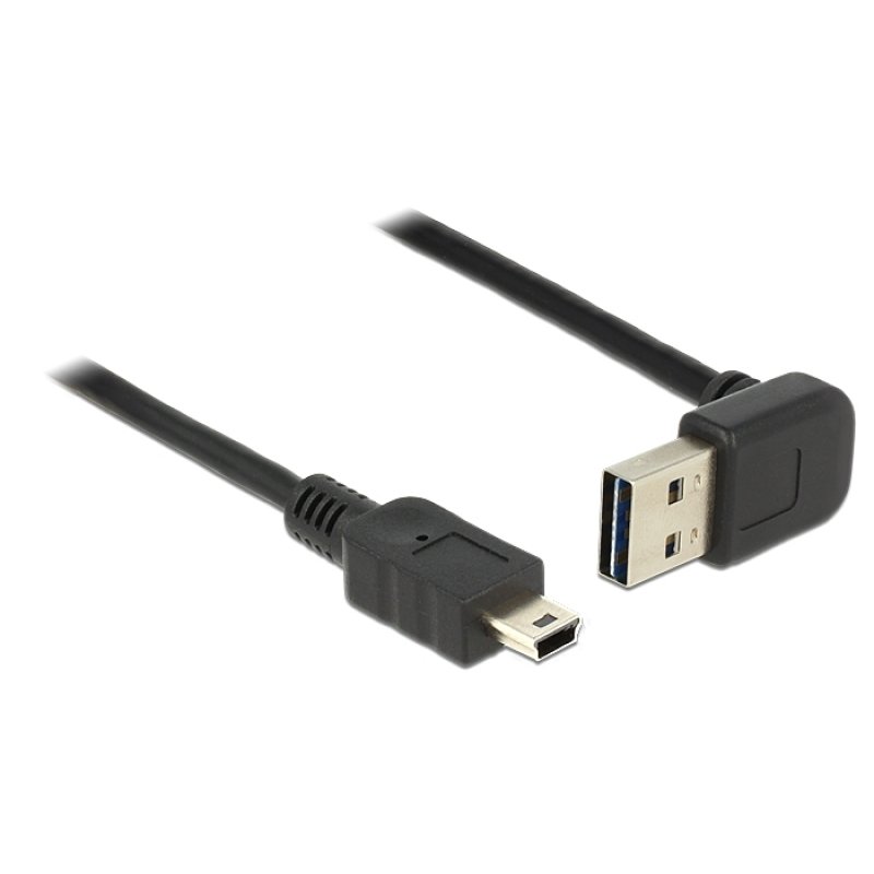 Delock Kabel EASY-USB 2.0 Typ-A Stecker gewinkelt oben / unten USB 2.0 Typ Mini-B Stecker 0,5 m