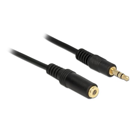 DeLOCK 3.5mm M-F, 1m câble audio 3,5mm Noir
