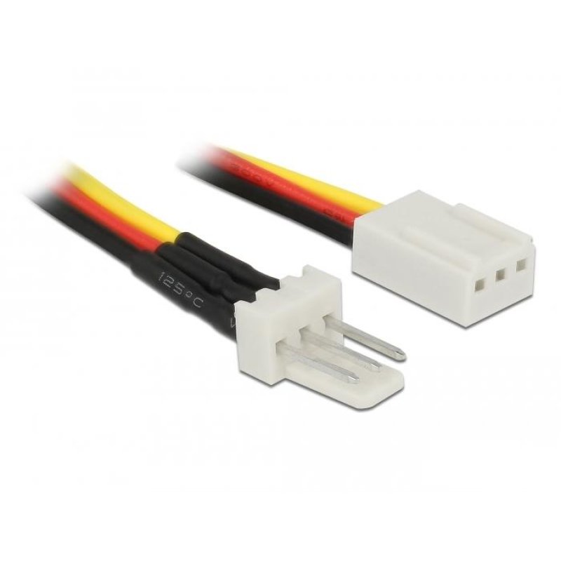 Delock Lüfter Stromkabel 3 Pin Stecker zu 3 Pin Buchse 30 cm