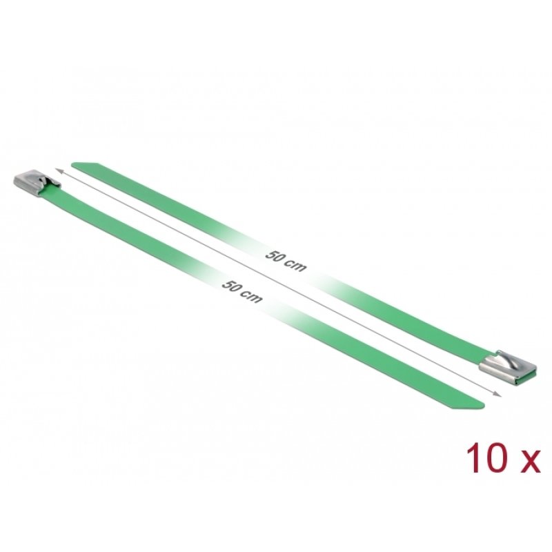 DeLOCK 18808 cable tie Steel Green 10 pc(s)