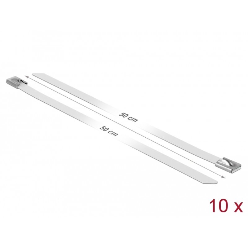 DeLOCK 18824 cable tie Steel White 10 pc(s)