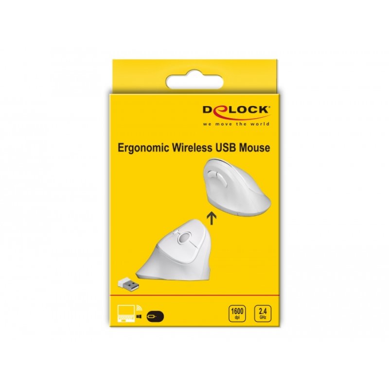 Delock Ergonomische USB Maus vertikal - kabellos