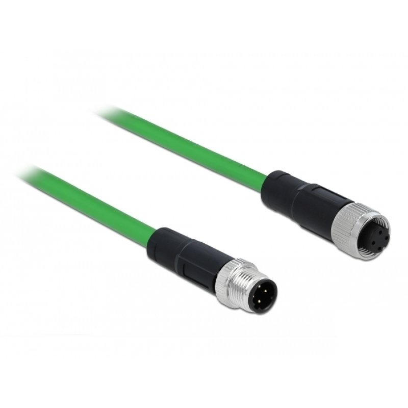Delock Netzwerkkabel M12 4 Pin D-kodiert Stecker zu Buchse TPU 5 m