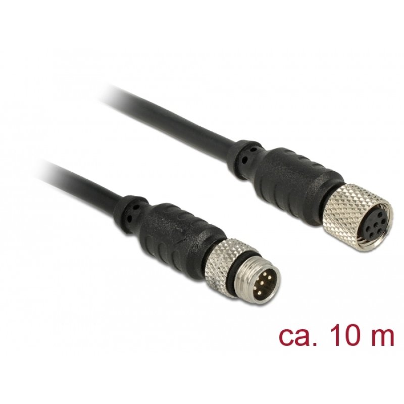 DeLOCK 12643 sensor/actuator cable 0.1 m M8 Black
