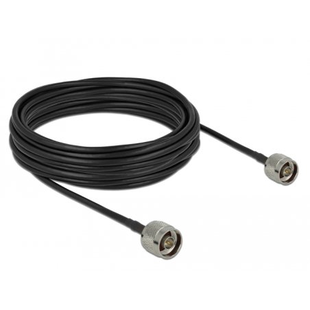 DeLOCK 90424 câble coaxial LMR195 10 m Noir, Gris
