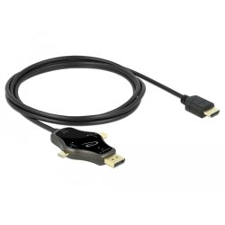 DeLOCK 3 in 1 Monitor Cable with USB-C / DisplayPort / mini DisplayPort in to HDMI out with 4K 60 Hz